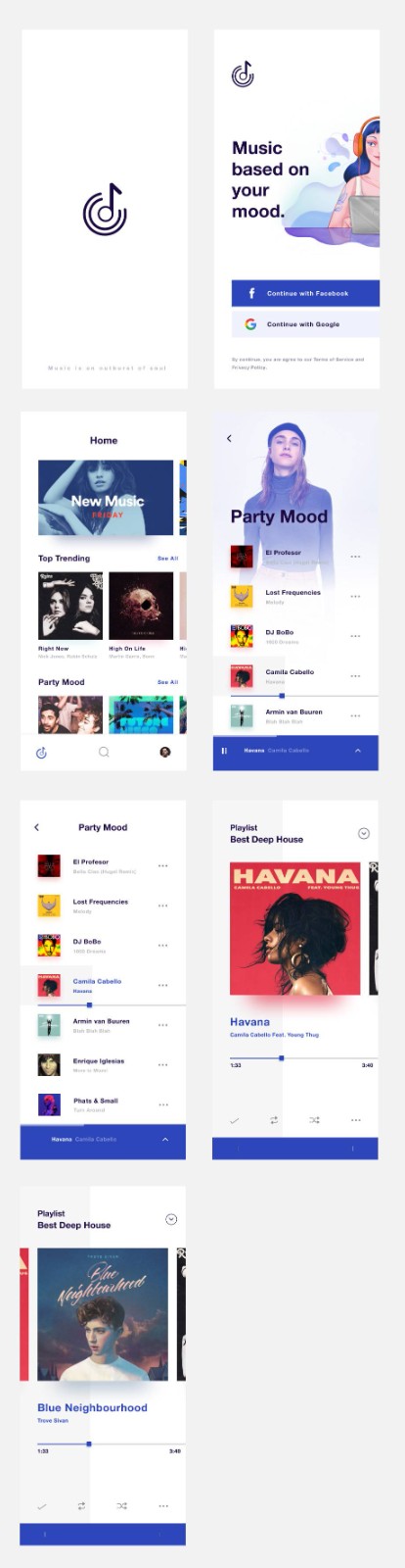 扁平风格音乐类APP