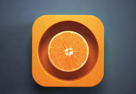 一个橙子的图标