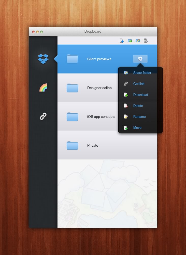 Dropboard苹果客户端界面设计