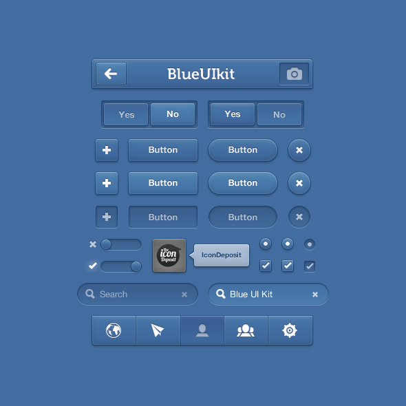 Blue_UI_Kit,单选框,复选框,按钮,开关设计